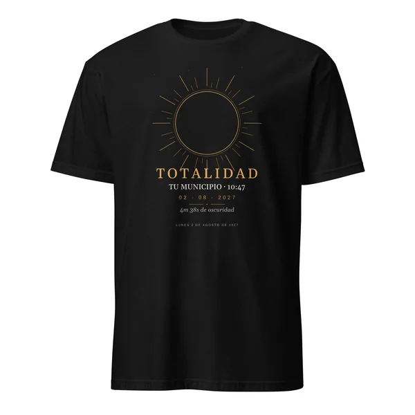 Camiseta del eclipse, diseño «Totalidad», en color negro