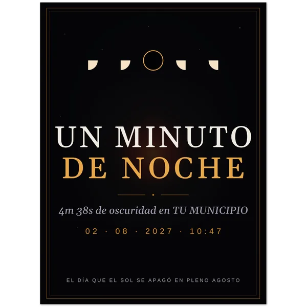 Póster del eclipse, diseño «Un minuto de noche»