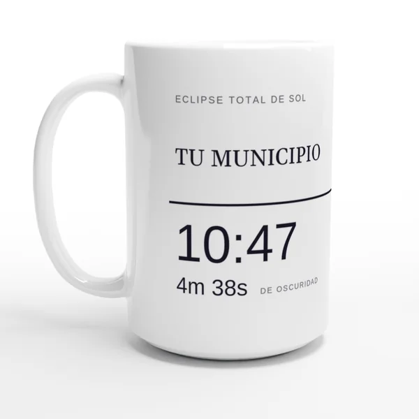 Taza grande del eclipse, diseño «La línea de la totalidad»