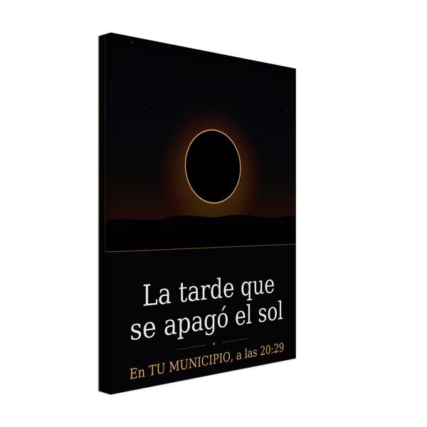 Lienzo del eclipse, diseño «La tarde que se apagó el sol»