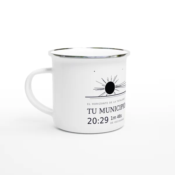 Taza de campamento del eclipse, diseño «El horizonte de la totalidad»