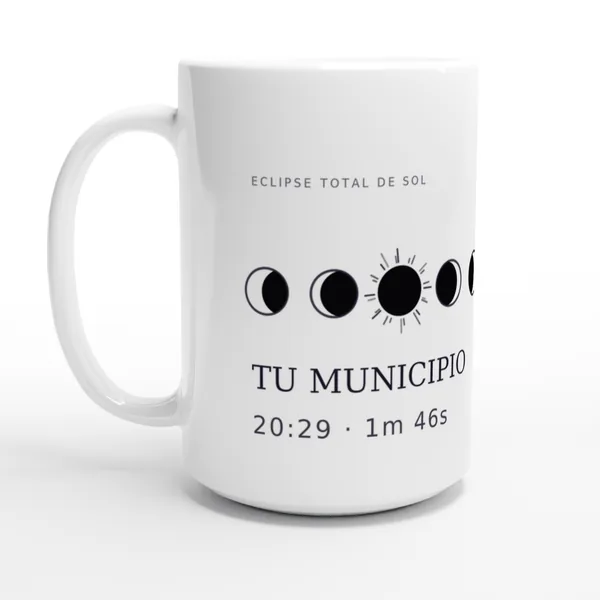 Taza grande del eclipse, diseño «El eclipse da la vuelta»